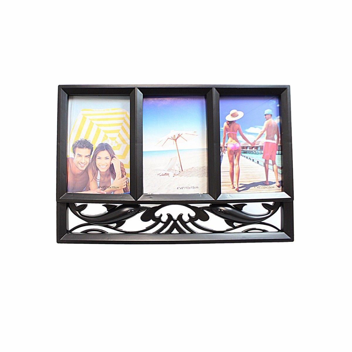 3 Picture Photo Frame Dolphin Design Assorted Colours 3153 (Parcel Rate)