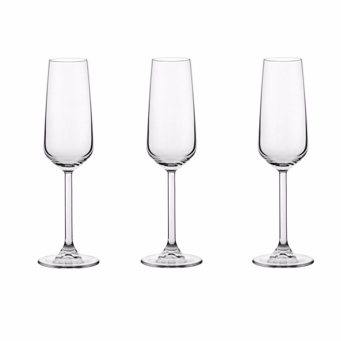 Pack Of 3 Allegra Champagne Glass Drinking Glasses 195ml Home 440079 (Parcel Rate)