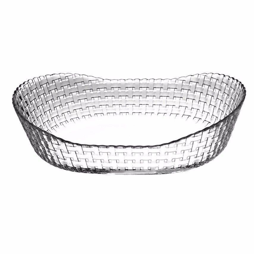 Fancy Habitat Clear Glass Bowl 26cm x 18cm x 7cm  10585 (Parcel Rate)