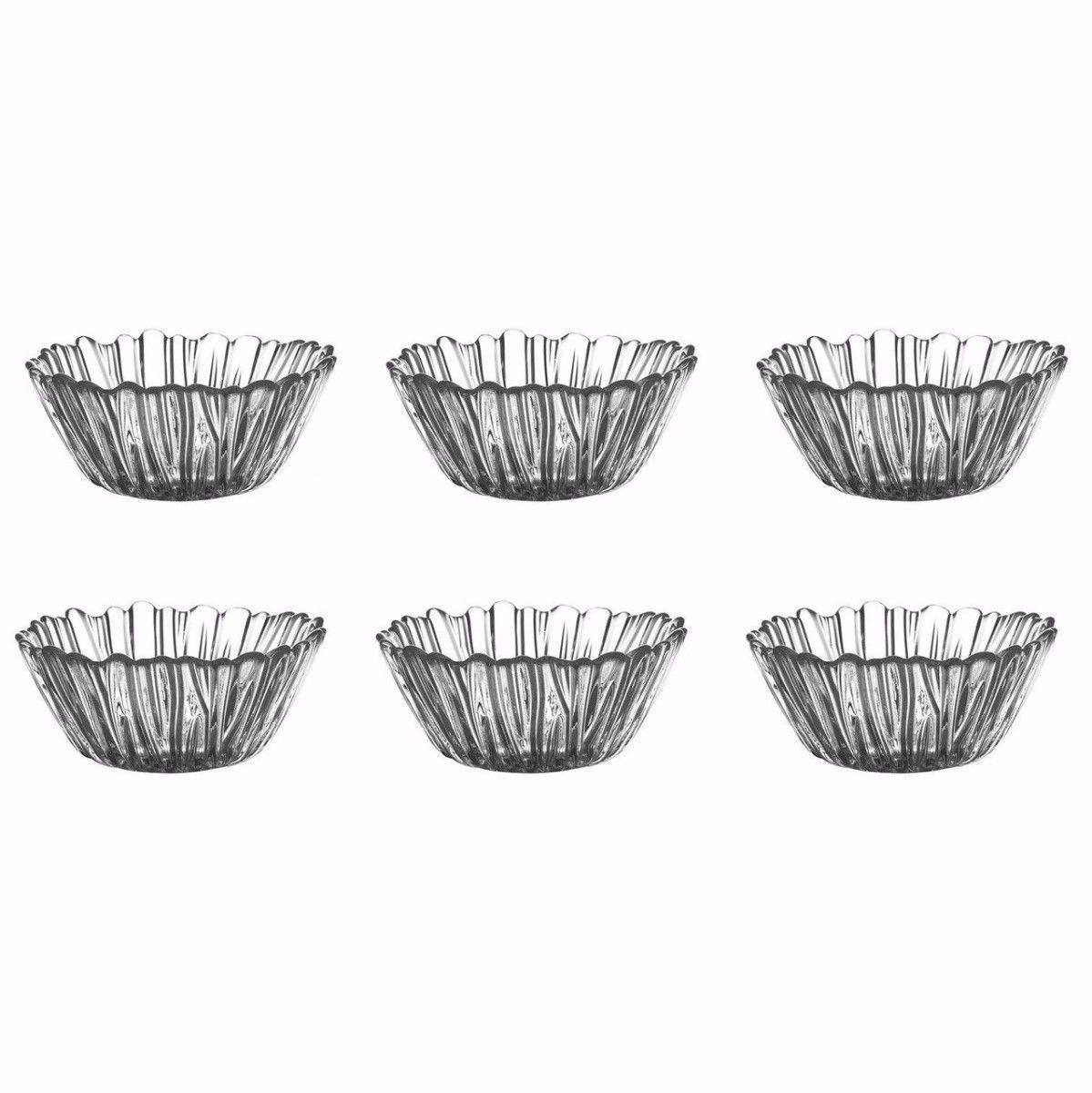 6 Fancy Small Glass Bowls For Special Occasions 140mm  5 1/2''   7323 (Big Parcel Rate)