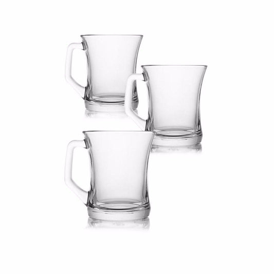 Pack Of 3 Glass Mug Zen Set 7 1/2 oz  2794 (Parcel Rate)