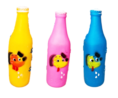 Pet Dog Toy Squeaky Dog Beer Bottle 19 x 6 cm Assorted Colours 6649 A (Parcel Rate)