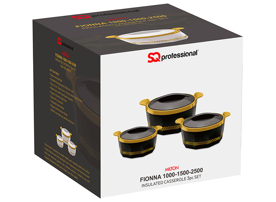 SQ Professional Fionna Hot Pot Set of 3 1.0 - 1.5 - 2.5L White 9353 (Big Parcel Rate)