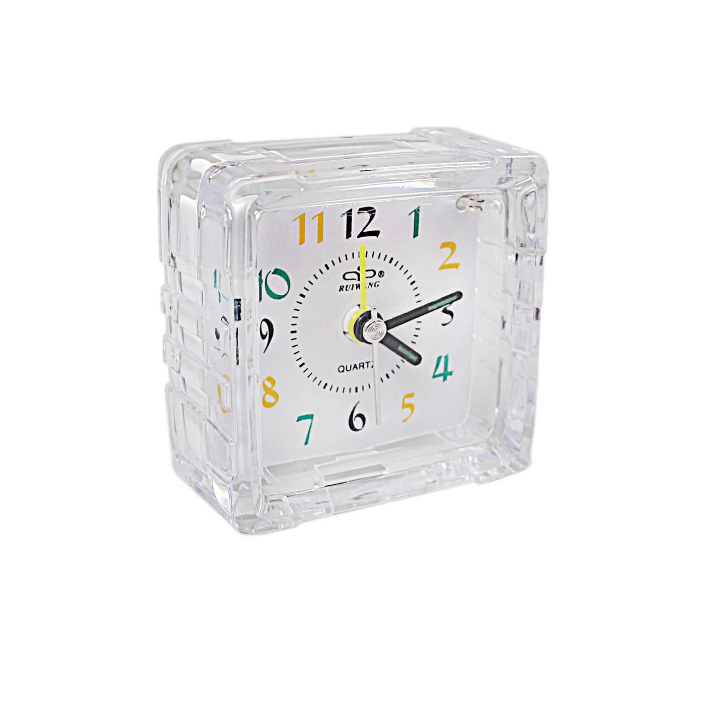 Small Mini Travel Office Square Quartz Bedside Desk Travelling Alarm Clock 3075 (Parcel Rate)