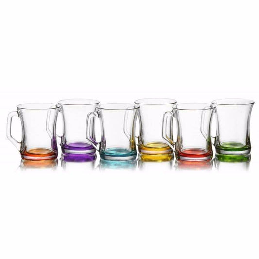 Zen Coral Glass Mugs Set of 6 ZEN313EC (Parcel Rate)