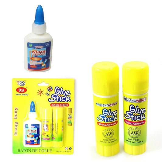 3 Pack Glue Stick x 2 With x 1 White School Glue 2840 (Parcel Rate)