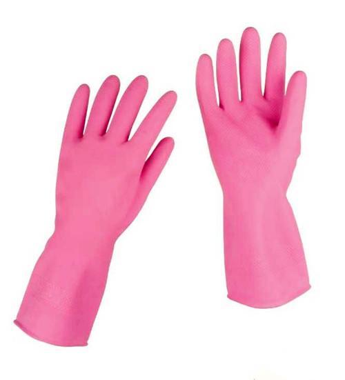 Kitchen Cleaning Rubber Washing Up Gloves 30 cm Pink Assorted Sizes 55939 (Large Letter Rate)