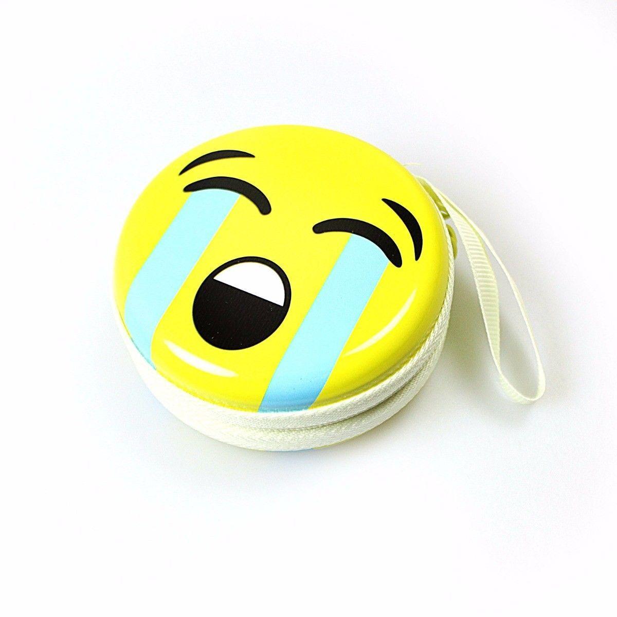 Emoji Face Earphone Coin Pouch 7.5 x 7 cm Assorted Designs 4496 A (Large Letter Rate)