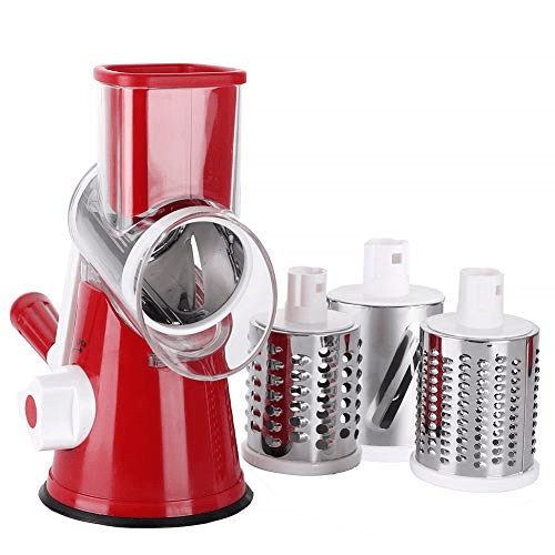 Plastic Table Top Drum Grater with 3 Detachable Stainless Steel Blades Assorted Colours 5673 (Parcel Rate)