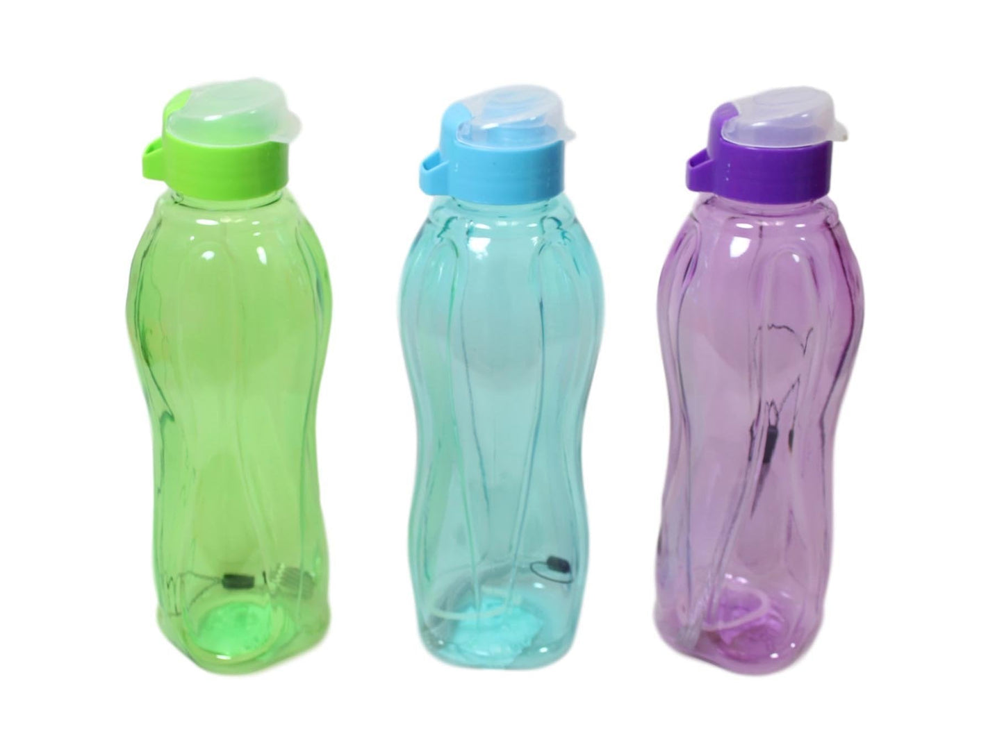 Plastic Water Drinking Bottle 23 cm Assorted Colours 5696 (Parcel Rate)