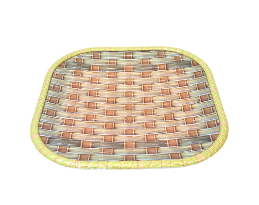 Bamboo Style Serving Tray Kitchen Food Tray Plastic Designed Tray 30cm x 30cm 5737 (Parcel Rate)