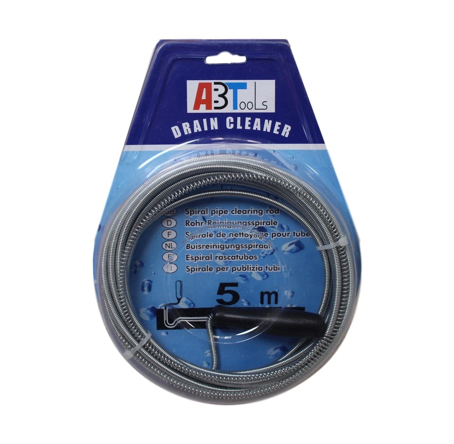 Drain Cleaner Spring Sink Wire with Handle 5m 5749 A  (Parcel Rate)