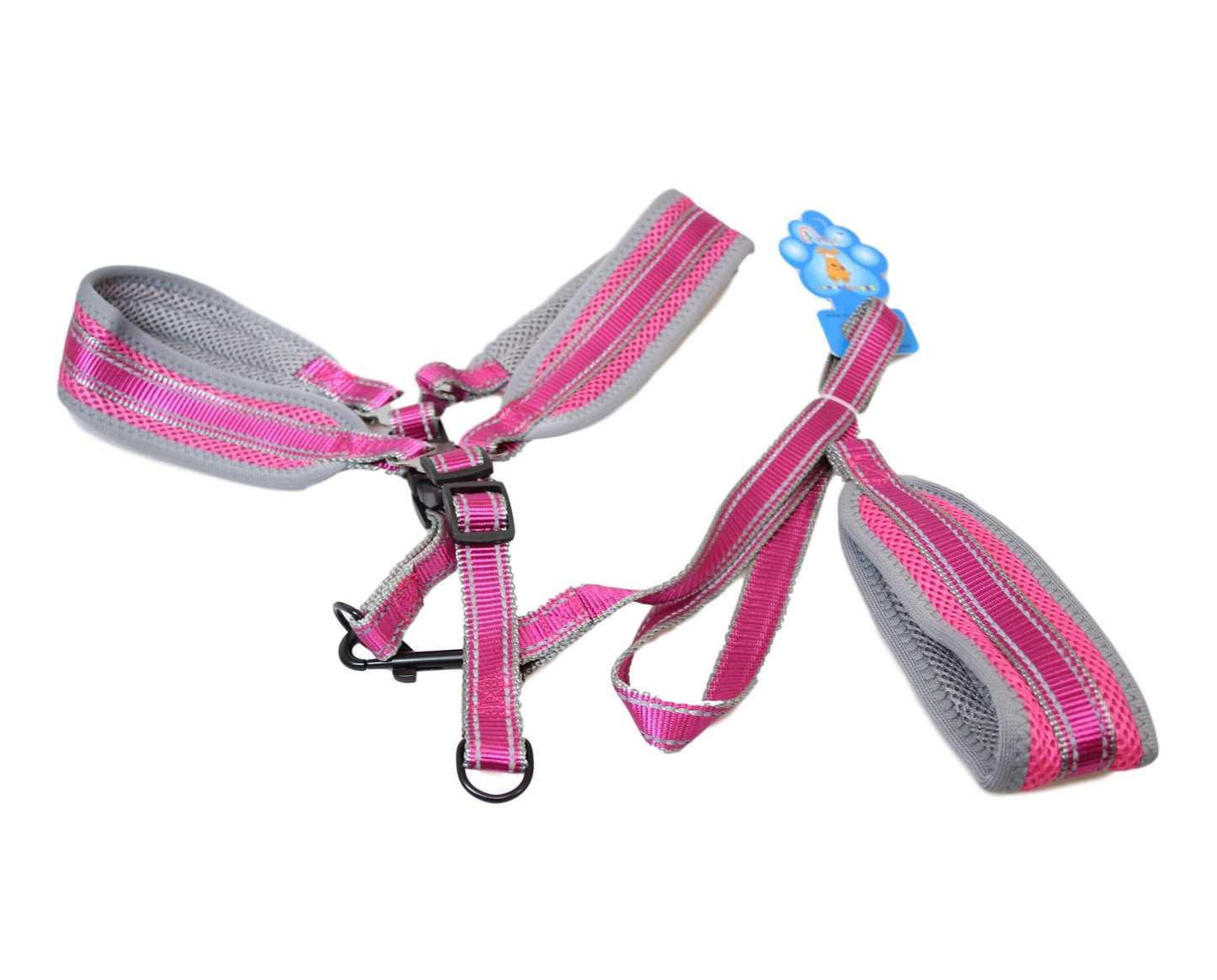 Pet Dog Soft Lead Leash with Harness Assorted Colours 5884 (Parcel Rate)