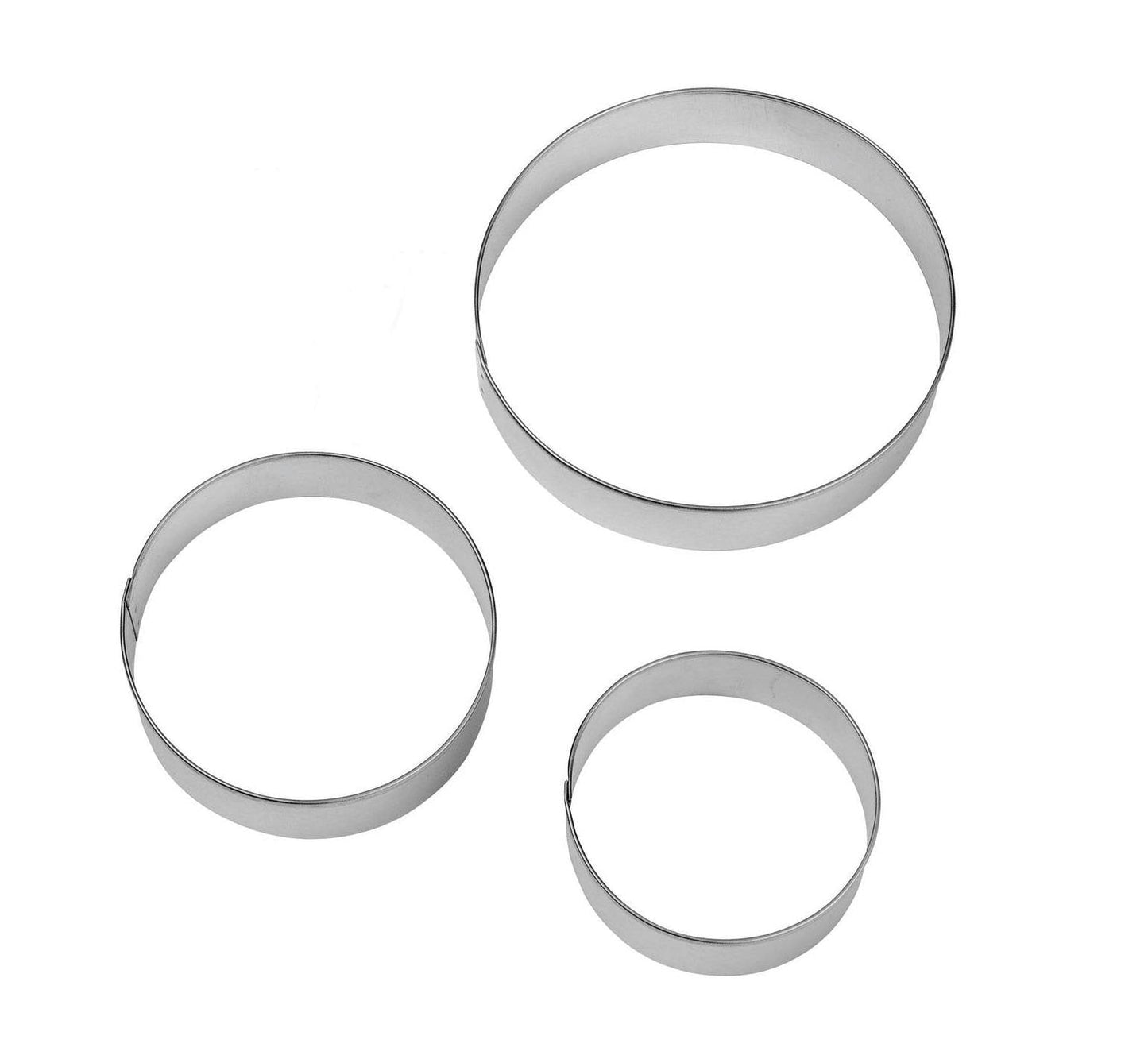 Stainless Steel Round Baking Ring Mould Set of 3 5916 (Parcel Rate)