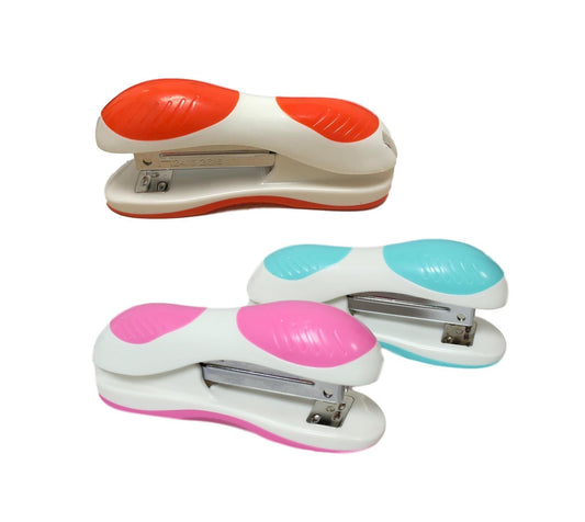 Stationery Office Stapler Padded Design 3 Orange Pink Blue Stapler (24/6) 12cm 5961 (Parcel Rate)