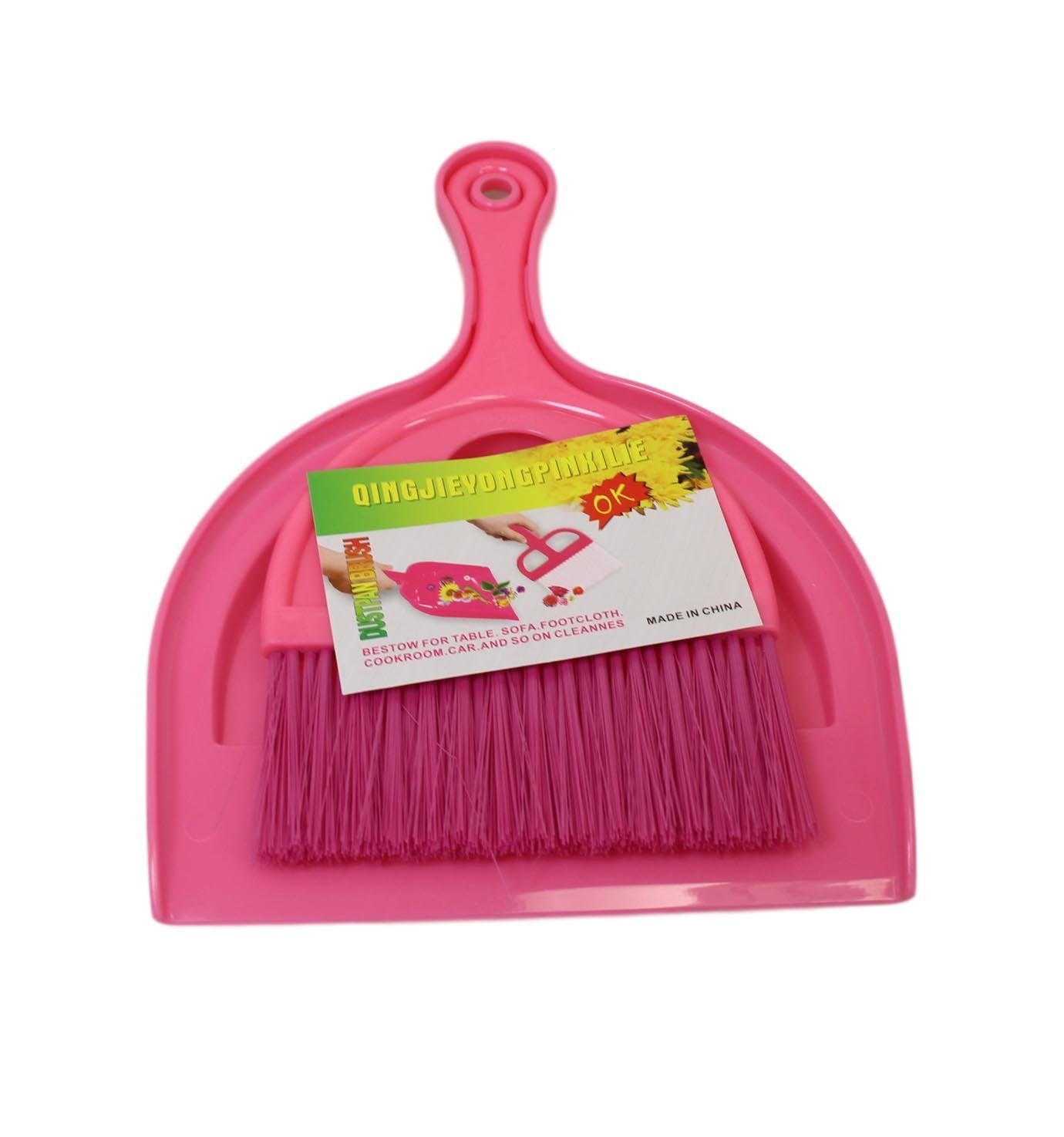 Plastic Dustpan and Brush Set 18x 23 cm Assorted Colours 6115 (Parcel Rate)