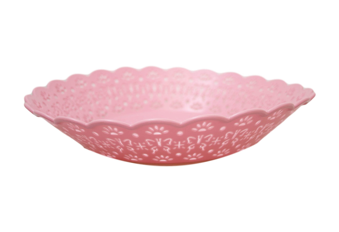 Plastic Fruit Bowl Serving Tray Plate 25 cm Assorted Colours 6141 (Parcel Rate)