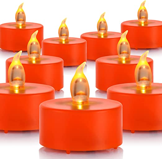 Plastic LED Flameless Tealight Candle 3.7 cm Red 2720 (Parcel Rate)