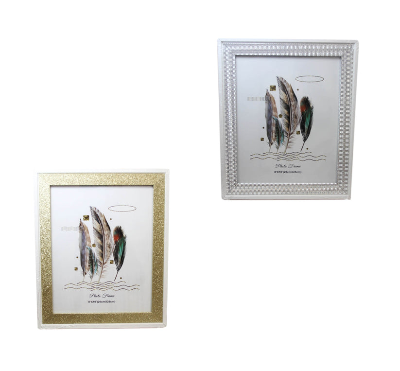 Silver / Gold Sparkly Photo Frame 10 x 15 cm Assorted Colours 6225 (Parcel Rate)