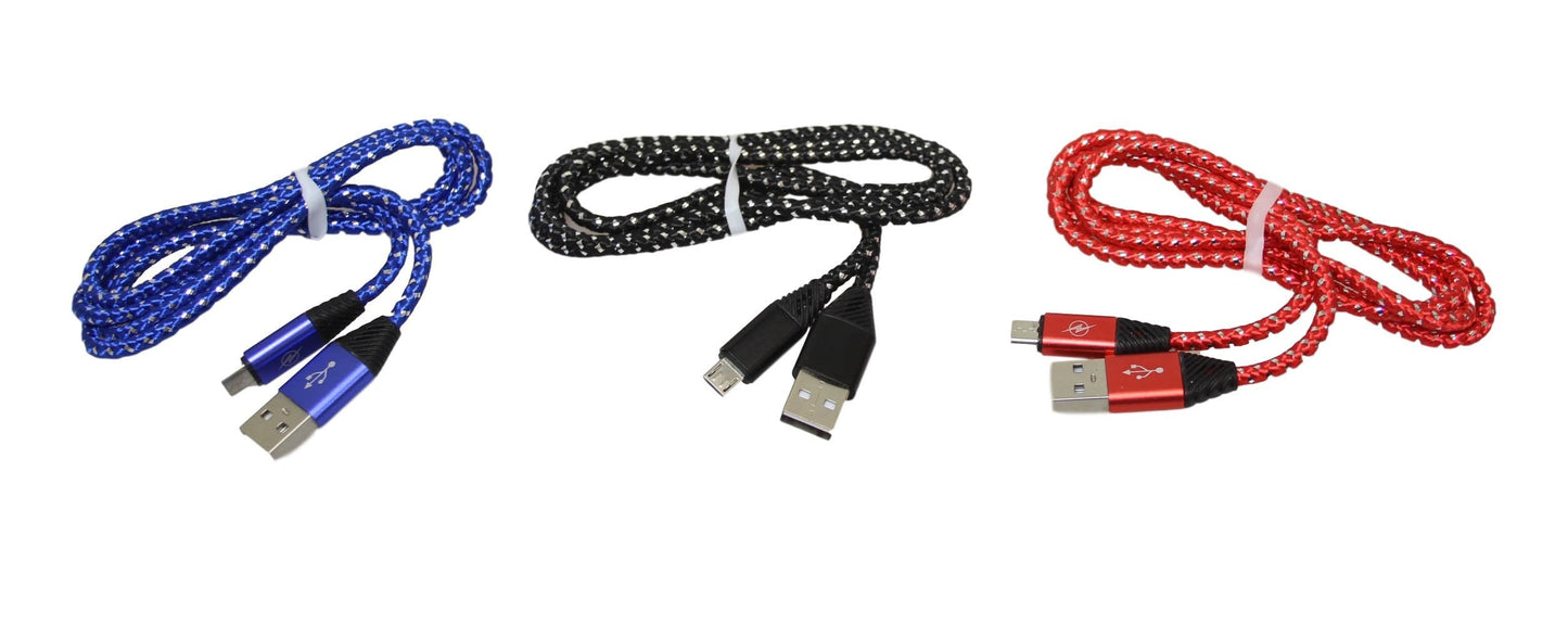 Phone Charger Cable Micro USB Assorted Colours 6388 (Large Letter Rate)