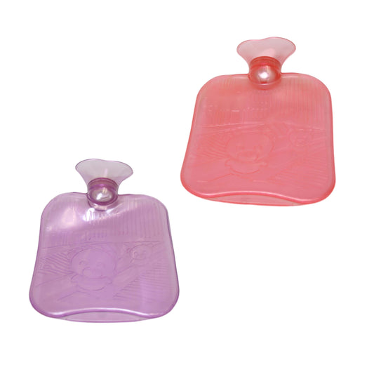 Clear Silicone Hot Water Bottle 1 Litre 18 x 20 cm Assorted Colours 6433 (Parcel Rate)