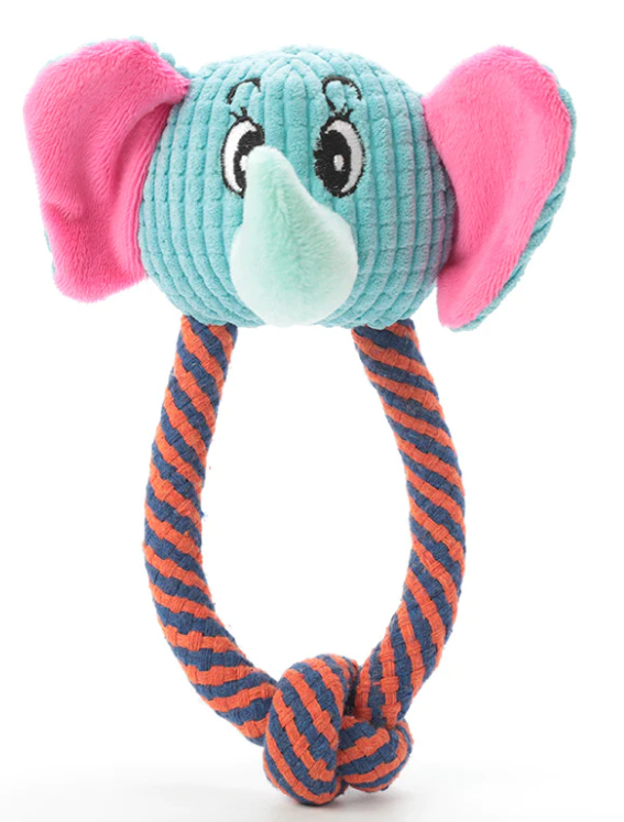 Pet Dog Soft Rope Toy Animal Head Assorted Designs 6712 (Parcel Rate)