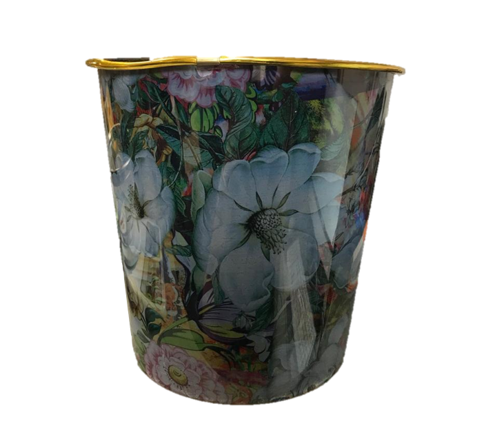 Plastic Printed Floral Design Paper Office Bin 22 x 21 cm Assorted Designs 6839 (Parcel Rate)