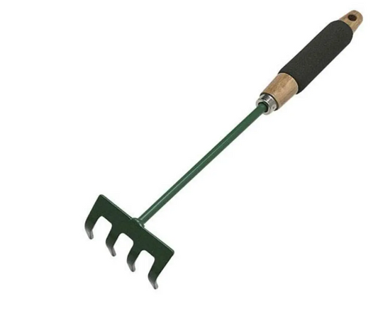 Green Metal Gardening Rake 30 cm 6913 (Parcel Rate)