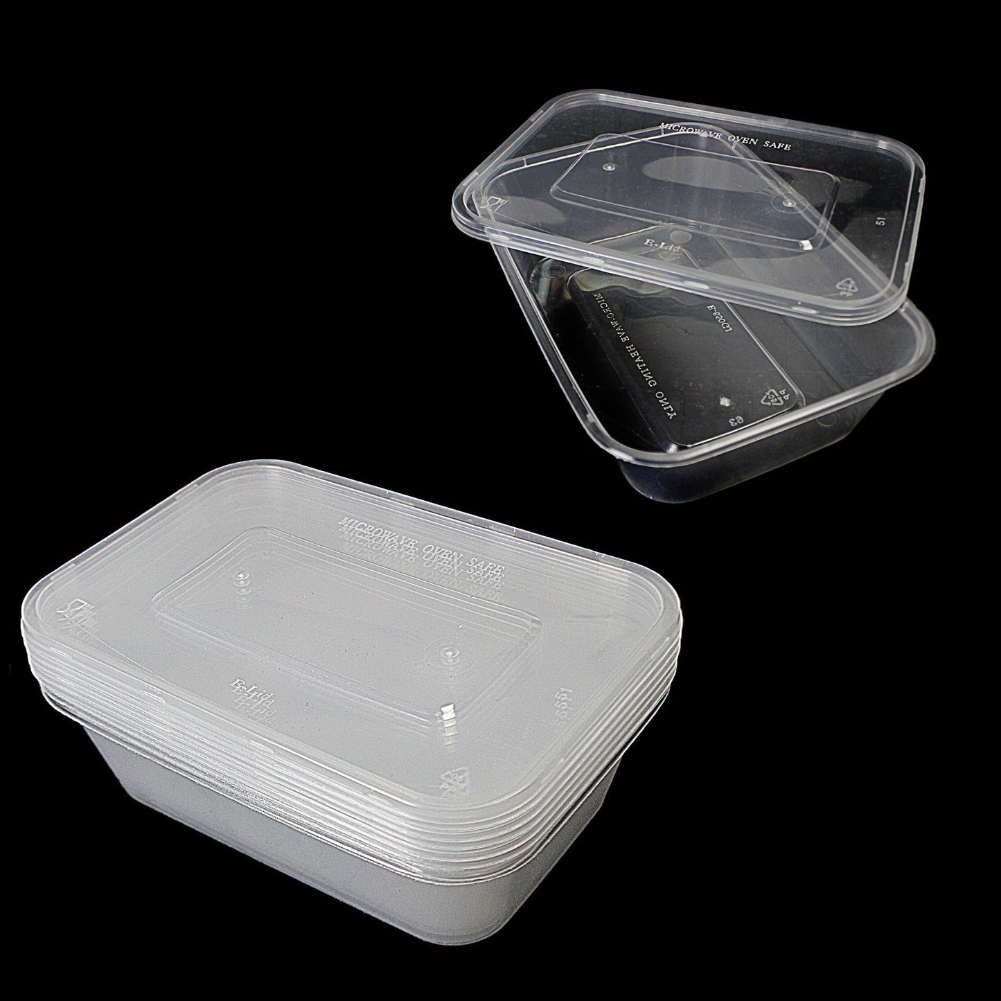 5 Pack Plastic Containers With Lids ST7015 (Large Letter Rate)
