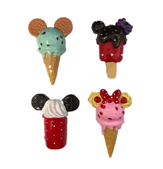 Fridge Magnet Ice Cream with Mouse Ears Design 7 cm Assorted Designs 7047 (Parcel Rate)