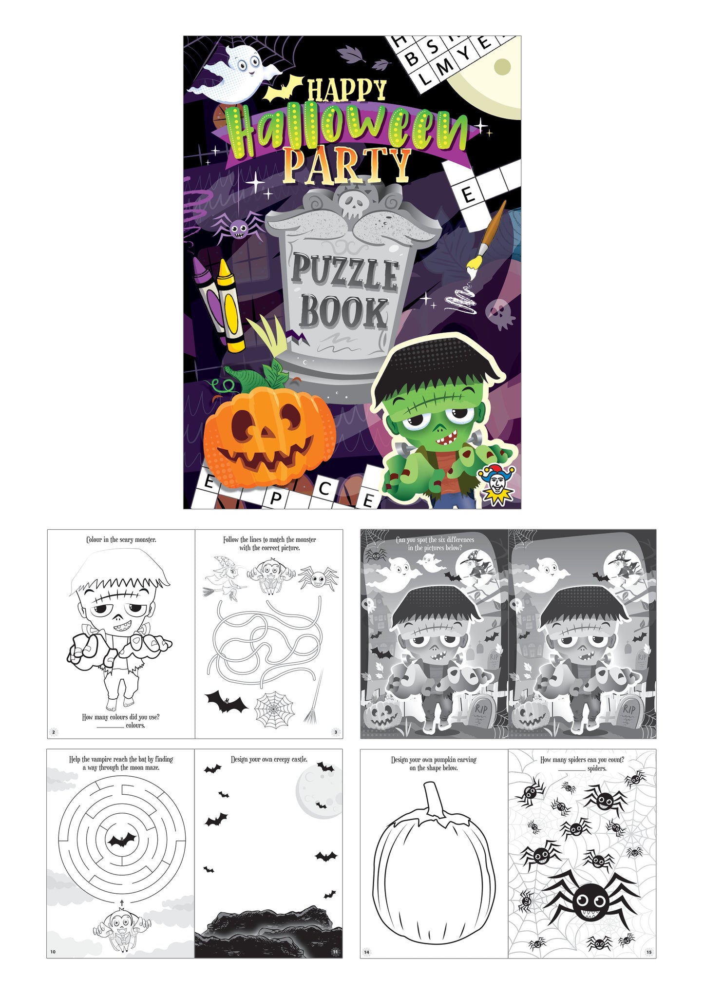 Halloween A6 Mini Puzzle Books (10.5cm x 14.5cm) V51459 (Parcel Rate)