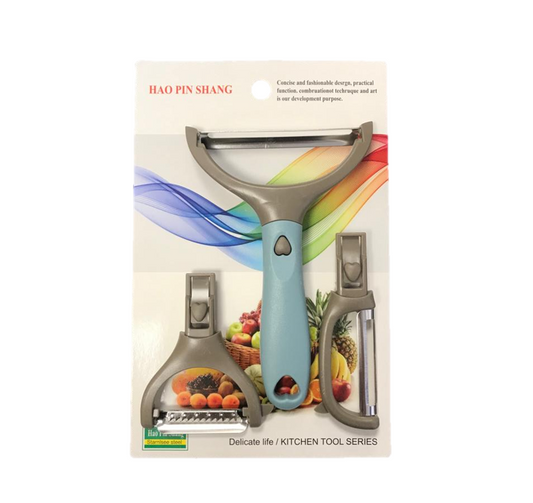 Steel Handheld Vegetable Peeler with 2 Attachments 16 cm Assorted Colours 7374 (Parcel Rate)