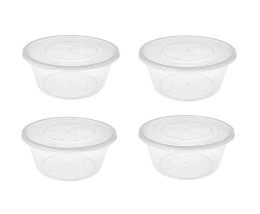 Disposable Plastic Food Container Round Pack of 5 14oz / 400 ml SK28199 (Parcel Rate)