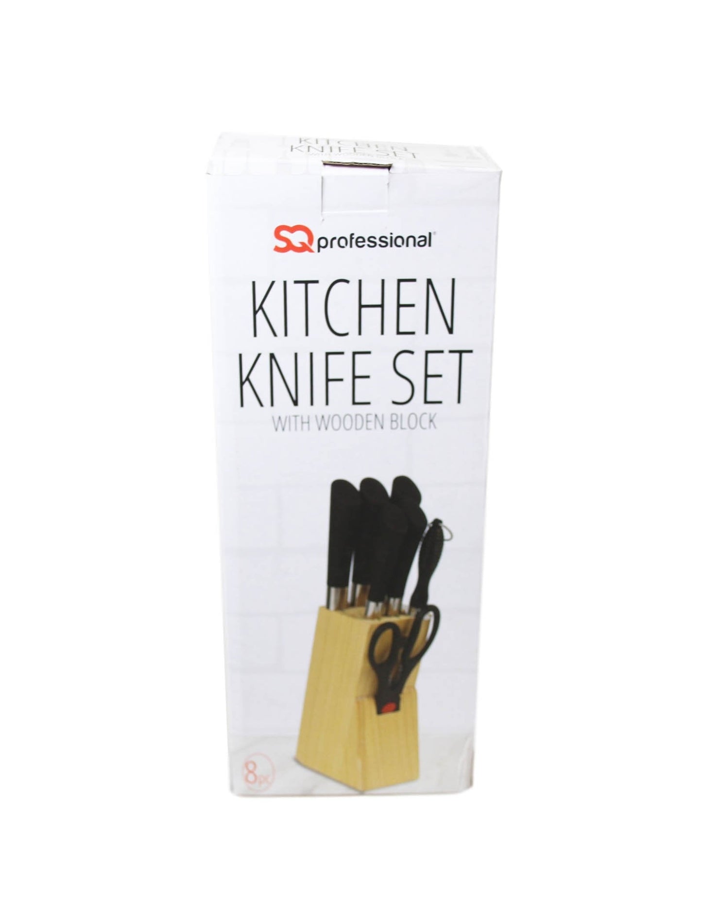 SQ Professional Stainless Steel Knife Set Block with Scissors 8888 (Parcel Rate)