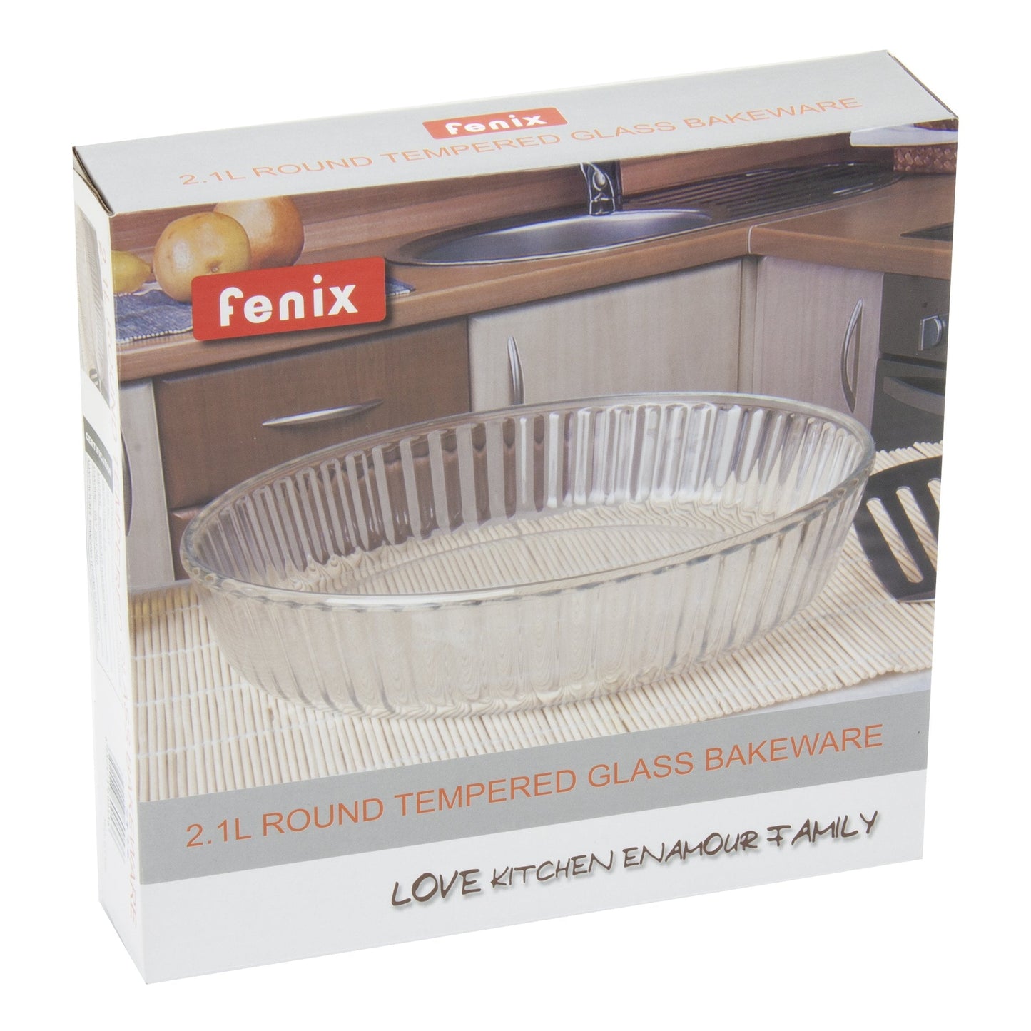 Tempered Glass Round Flan Tray Baking Cooking Dish 2 Litre 26 x 6cm 8976 (Parcel Rate)