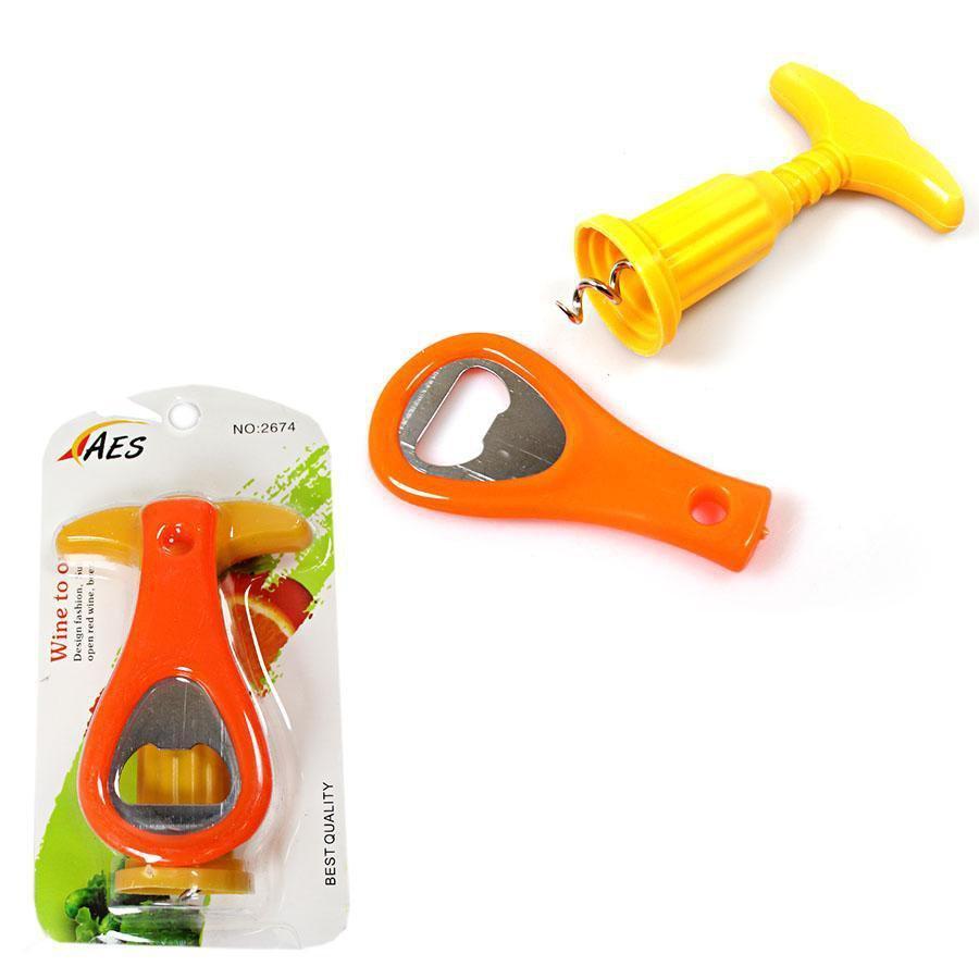 Plastic 2 Type Bottle Opener Multipurpose Use Orange and Yellow  5114 (Large Letter Rate)
