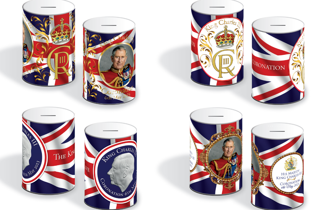 Coronation King Charles III Money Tin Small 100 x 150 mm COR001 A W50 (Parcel Rate)