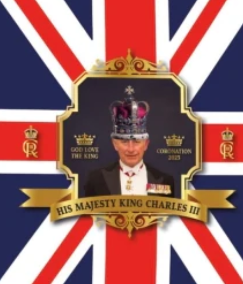 Coronation "His Majesty King Charles III" Traditional Union Jack Plastic Tray 40 x 26cm 821629 (Parcel Rate)