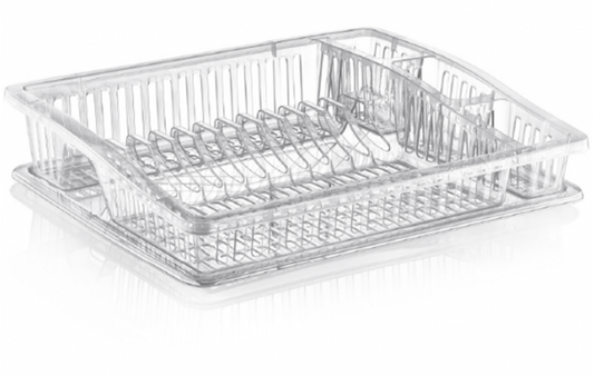 Transparent Step Dish Drainer Rack with Tray D07106 (Parcel Rate)