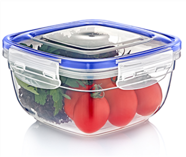 Square Clear Plastic Food Storage Container with Sealing Lid 3750ml D30106 (Parcel Rate)