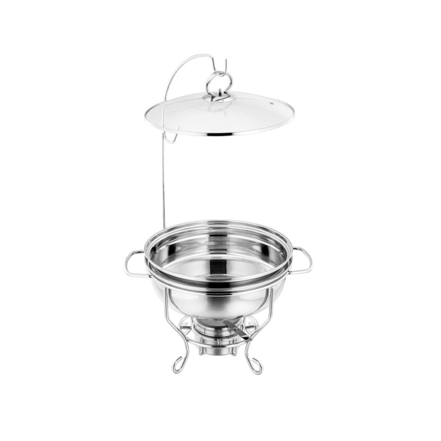 SQ Round Banquet Buffet Chafing Dish with Glass Lid 3.5L 10851 (Big Parcel Rate)