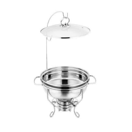 SQ Round Banquet Buffet Chafing Dish with Glass Lid 4L 10852 (Big Parcel Rate)