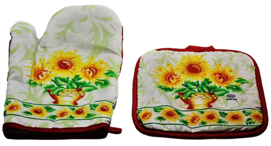 Oven Glove and Potholder 14 x 24 cm Assorted Designs 00318 (Parcel Rate)