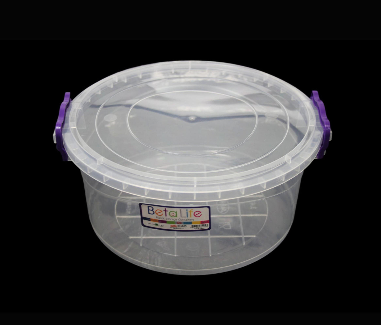 Clear Plastic Round Storage Box Container Food Cereal 3.4 Litre 24cm x 10cm KB017 (Parcel Rate)