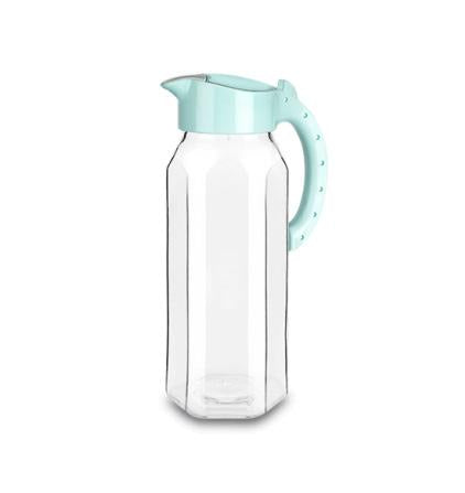 TTZ Ala Glass Water Drinking Jug with Long Plastic Handle and Attached Lid 1.5L Assorted Colours KC102 (Parcel Plus Rate)