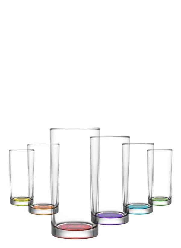 Coral Liberty Coloured Long Drinking Glasses Tumblers 295cc Set of 6 LBR320PTO (Parcel Rate)