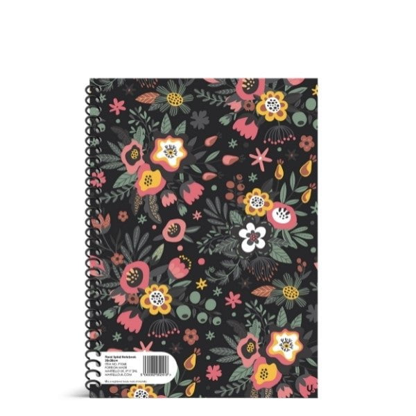 Floral Spiral Notebook 20 x 28cm School Assorted Designs P1068  A (Parcel Rate)