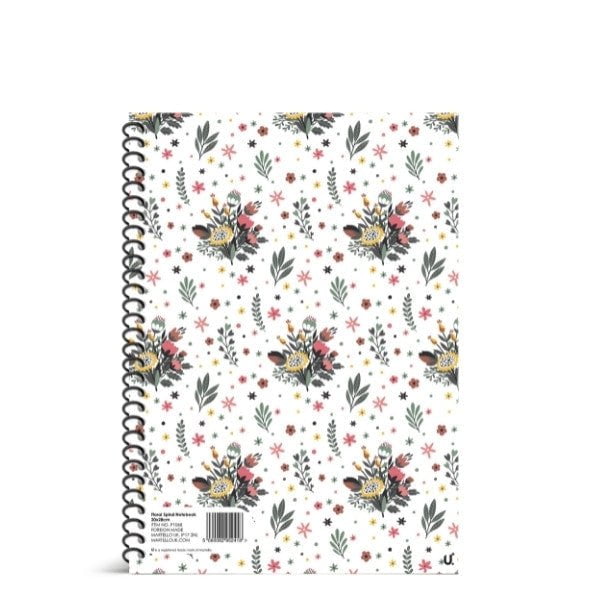 Floral Spiral Notebook 20 x 28cm School Assorted Designs P1068  A (Parcel Rate)