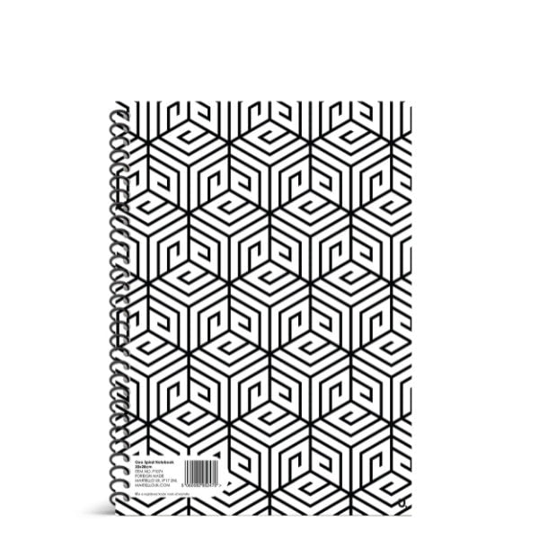 Geo Spiral Notebook 20 x 28cm School Assorted Designs P1074 A  (Parcel Rate)