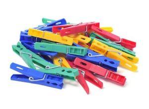 12 Pack Plastic Clothes Pegs With Rope Outdoor Washing Clothes Line Pegs 5419 (Parcel Rate)